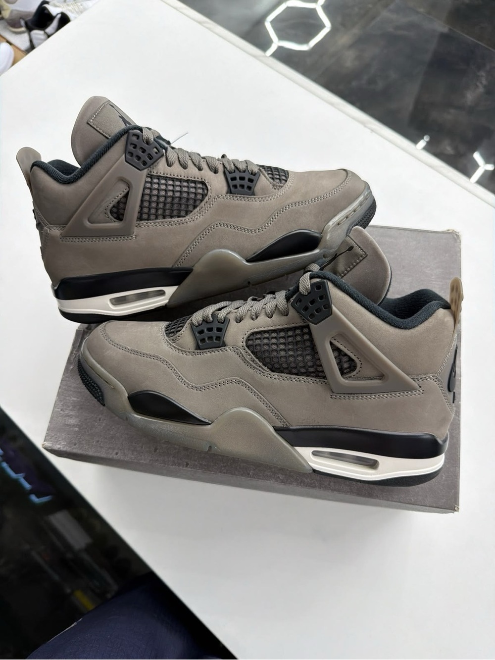 Jordan Men's Taupe Grey Suede Retro Sneakers